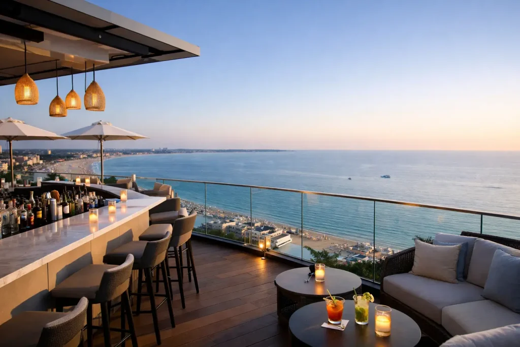 Sky bar Mamaia cu vedere panoramică la mare