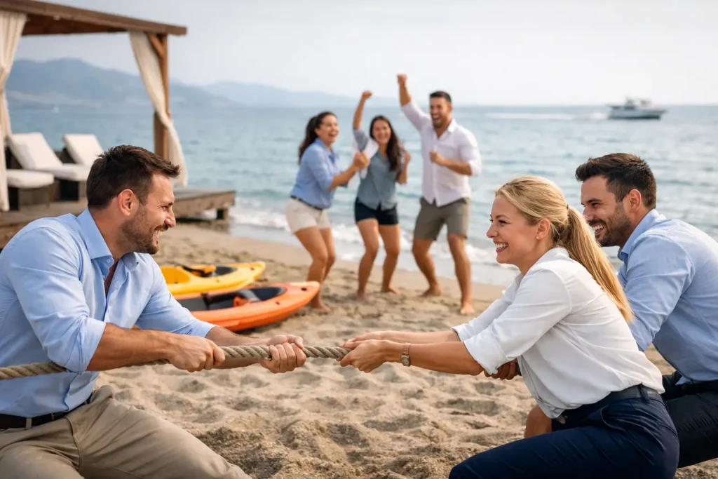 Team building la mare pentru firme reușite